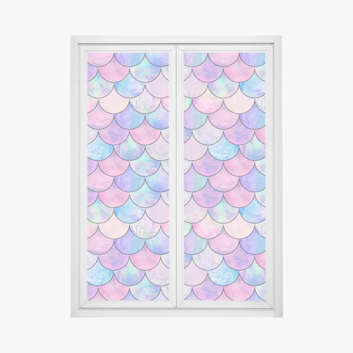 Fensteraufkleber pastell meerjungfrauen schuppenmuster – Pixers®