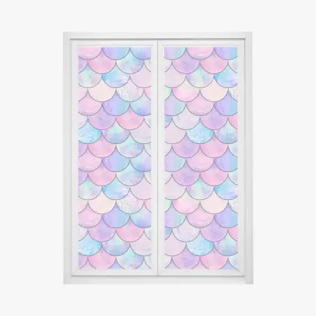 Fensteraufkleber pastell meerjungfrauen schuppenmuster – Pixers®