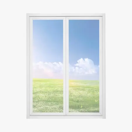Fensteraufkleber sonnige frühlingswiese unter blauem himmel – Pixers®