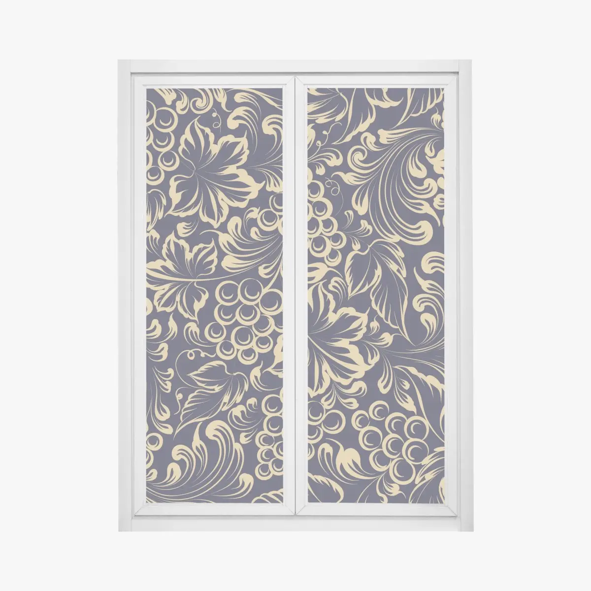 Fensteraufkleber elegantes barockes weintraubenmuster in gold – Pixers®