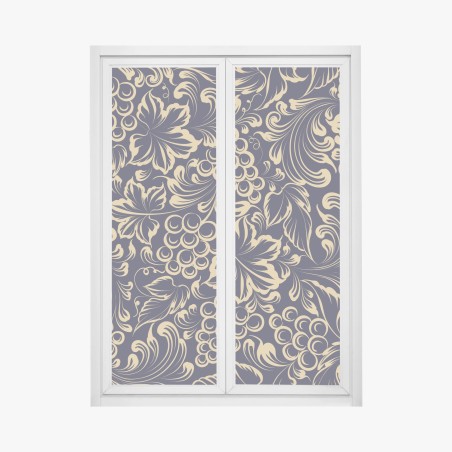 Fensteraufkleber elegantes barockes weintraubenmuster in gold – Pixers®