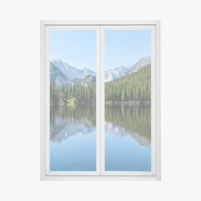 Fensteraufkleber gebirgssee mit spiegelung