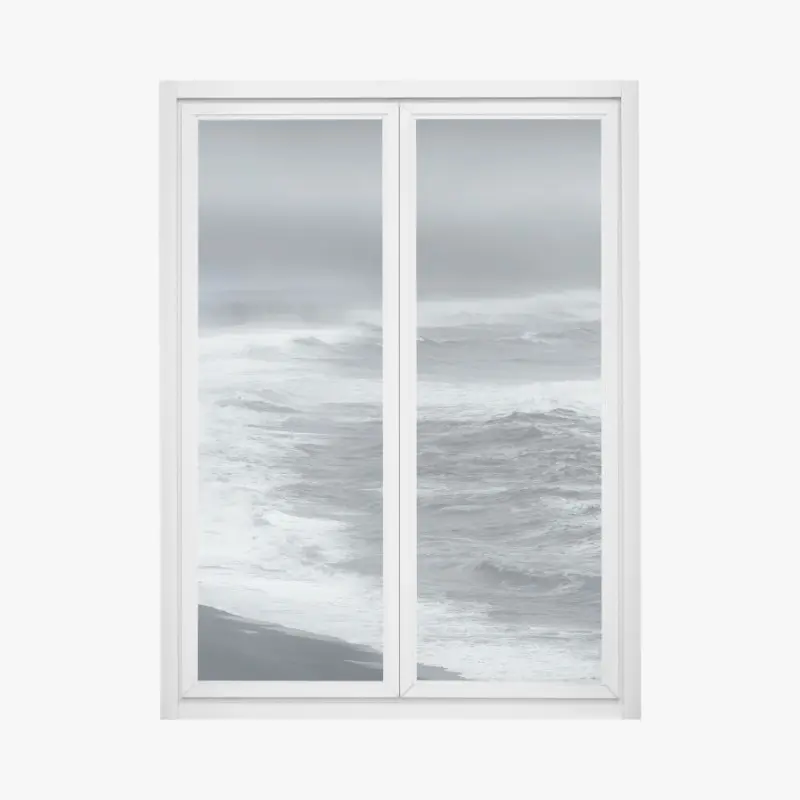 Fensteraufkleber stürmische küste von Island panorama