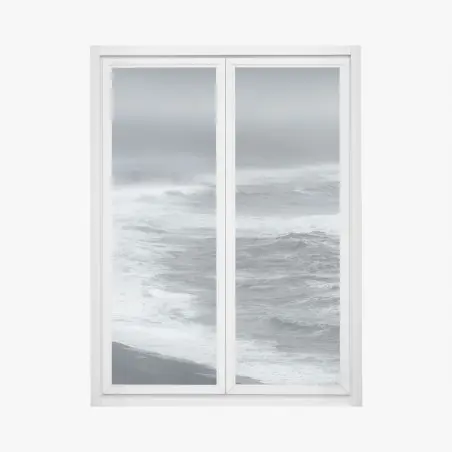 Fensteraufkleber stürmische küste von Island panorama – Pixers®