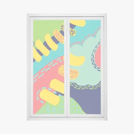 Fensteraufkleber leuchtendes abstraktes muster – Pixers®