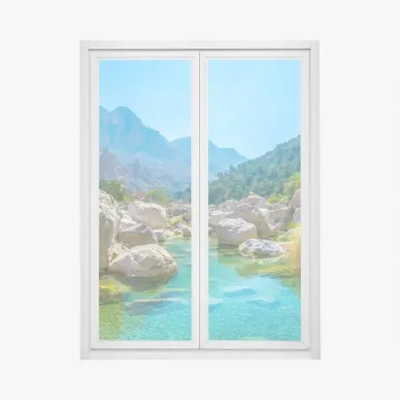 Fensteraufkleber türkisfarbene bergoase – Pixers®