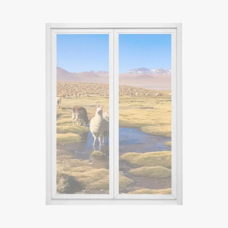 Fensteraufkleber lama auf dem altiplano der Anden