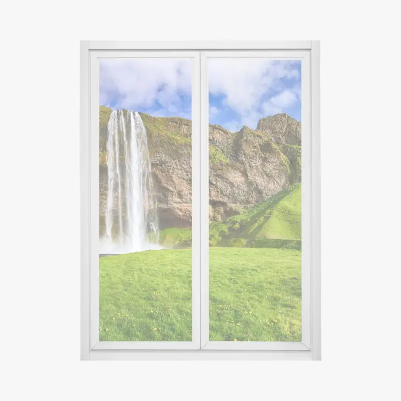 Fensteraufkleber Seljalandsfoss wasserfall panorama