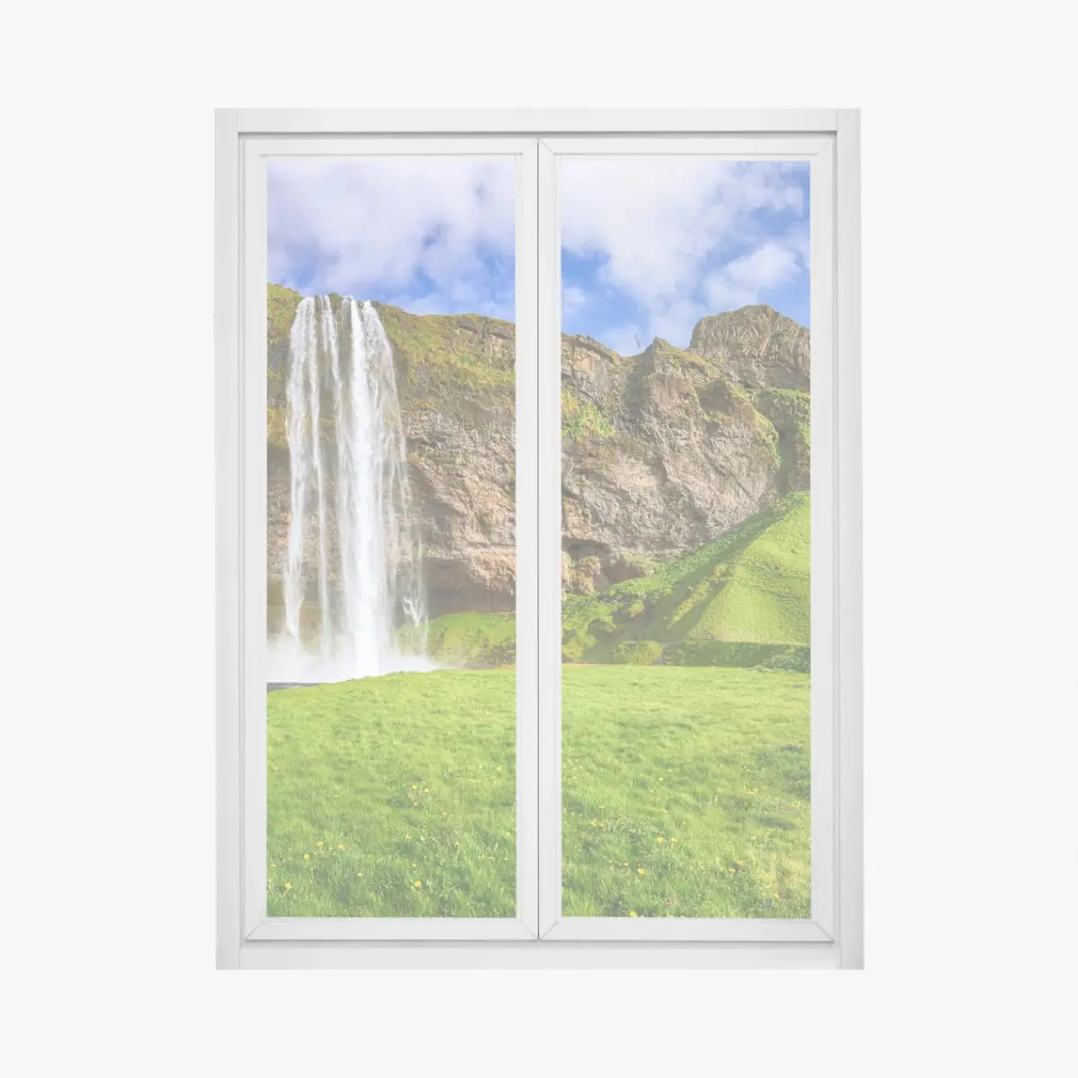 Fensteraufkleber Seljalandsfoss wasserfall panorama – Pixers®
