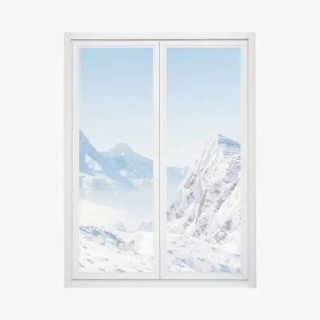 Fensteraufkleber ruhige panorama verschneiter berge – Pixers®