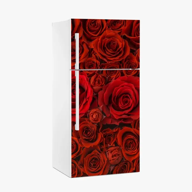 Kühlschrankaufkleber prunkvolle collage roter rosen