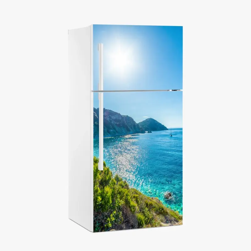 Kühlschrankaufkleber sonnige panoramaansicht des strands Sansone, Elba