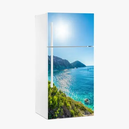 Kühlschrankaufkleber sonnige panoramaansicht des strands Sansone, Elba – Pixers®