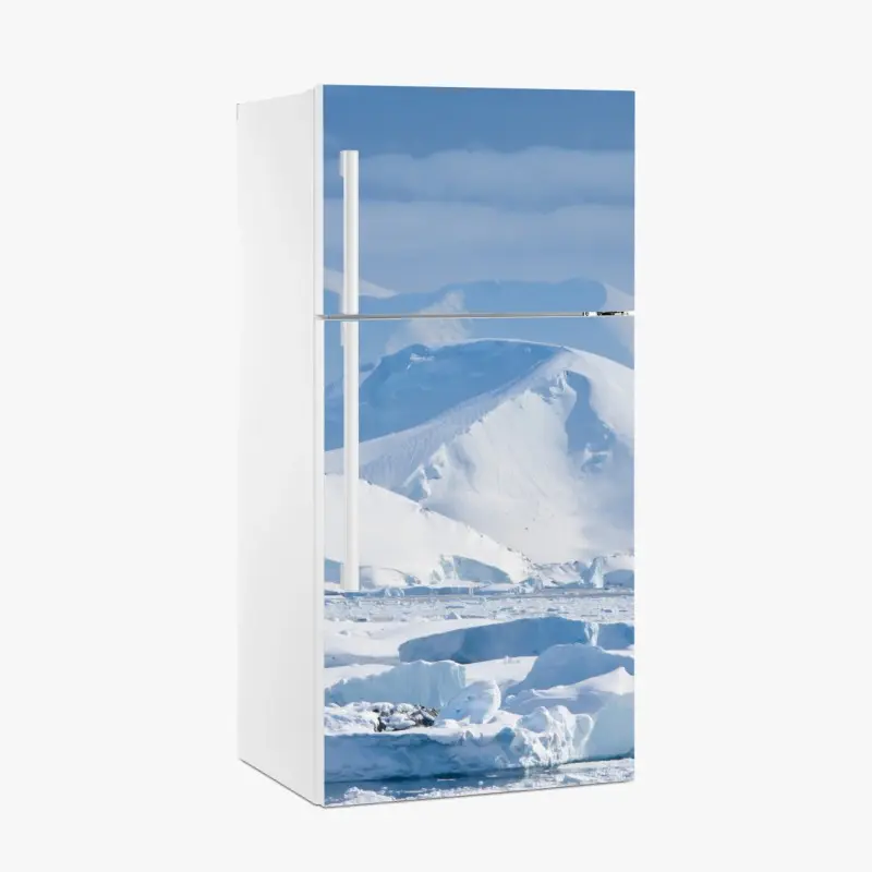 Kühlschrankaufkleber verschneite berglandschaft