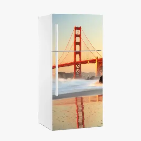 Kühlschrankaufkleber Golden Gate brücke bei sonnenuntergang – Pixers®