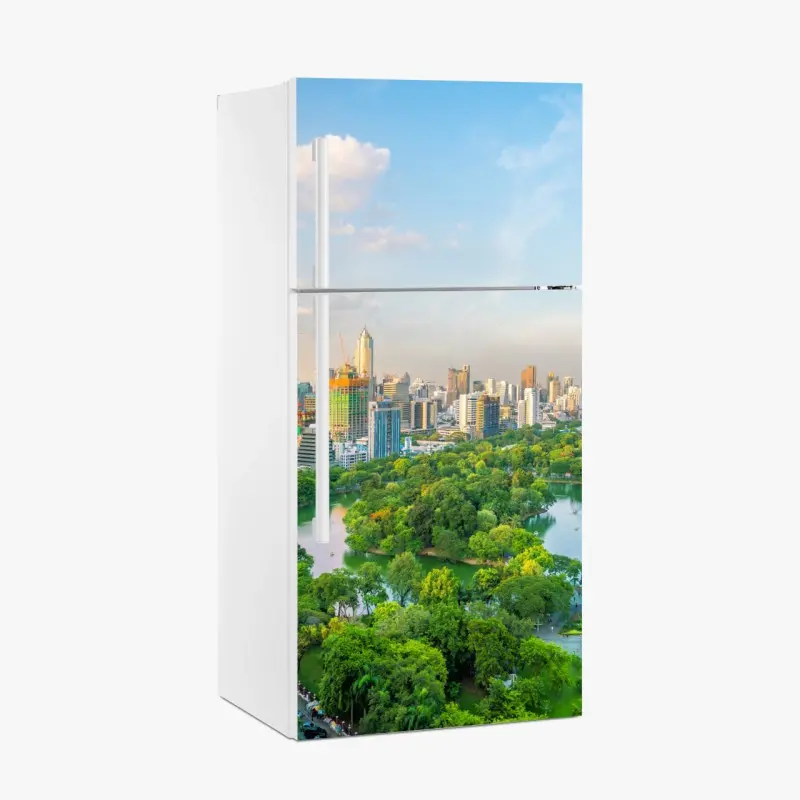 Kühlschrankaufkleber Bangkok skyline über dem Lumpini Park