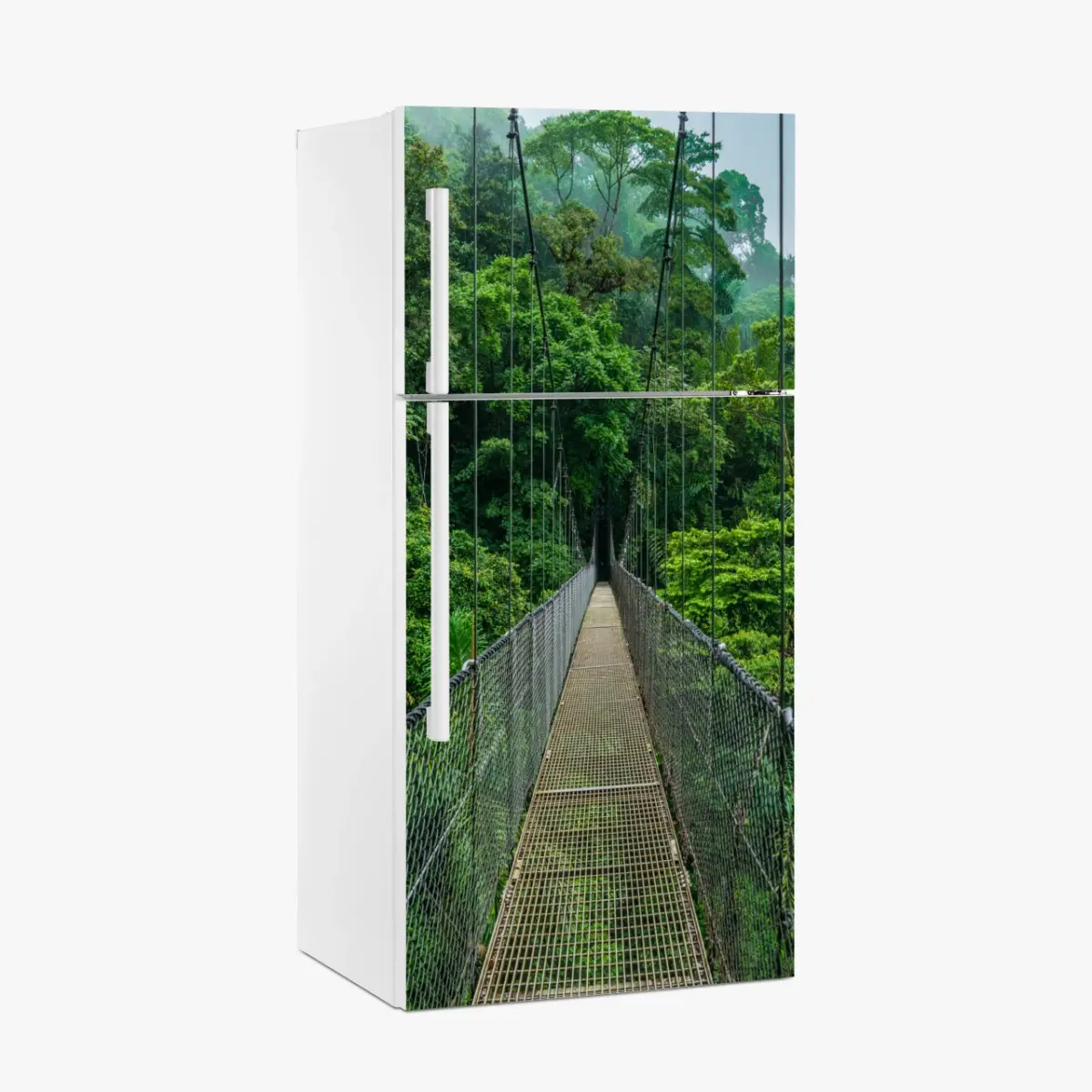 Kühlschrankaufkleber hängende brücke im dichten dschungel – Pixers®
