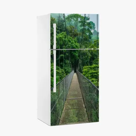 Kühlschrankaufkleber hängende brücke im dichten dschungel – Pixers®