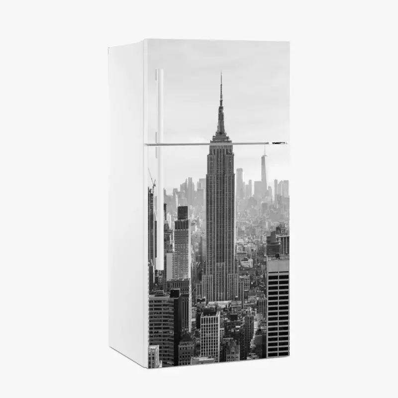 Kühlschrankaufkleber New York skyline in schwarzweiß