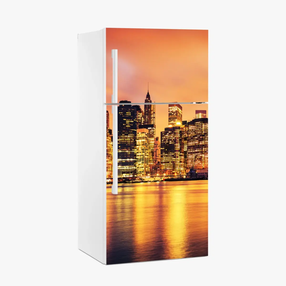 Kühlschrankaufkleber New York skyline bei sonnenuntergang – Pixers®