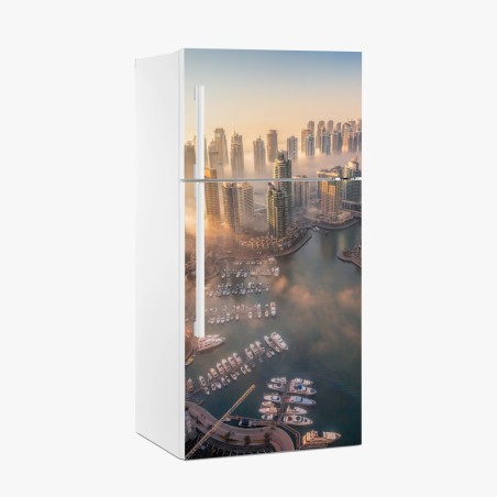 Kühlschrankaufkleber Dubai marina sonnenuntergang – Pixers®