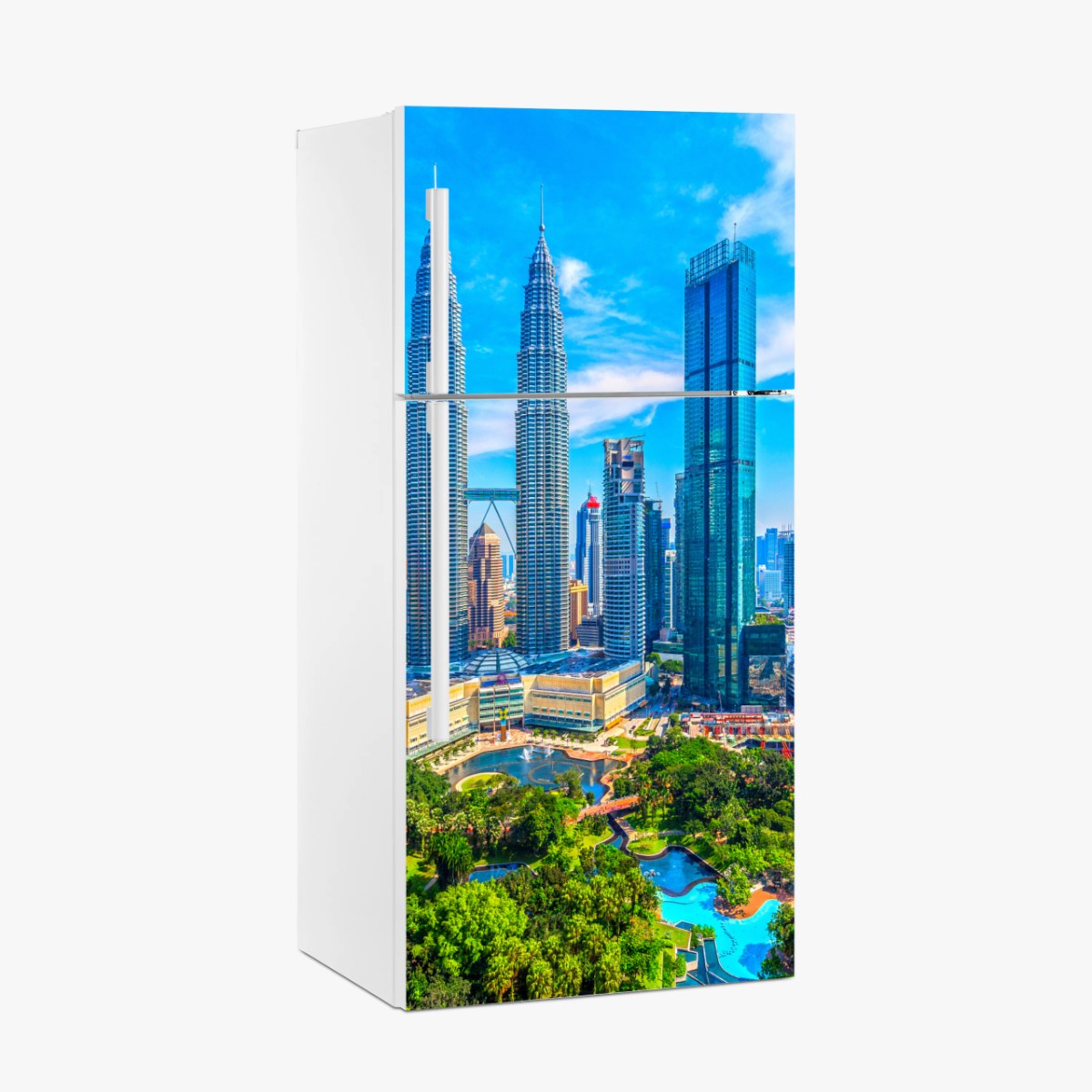 Kühlschrankaufkleber Kuala Lumpur skyline mit den Petronas Towers – Pixers®