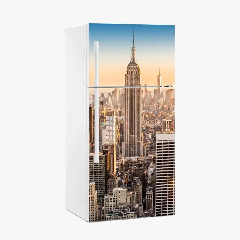 Kühlschrankaufkleber New York skyline bei goldenem licht