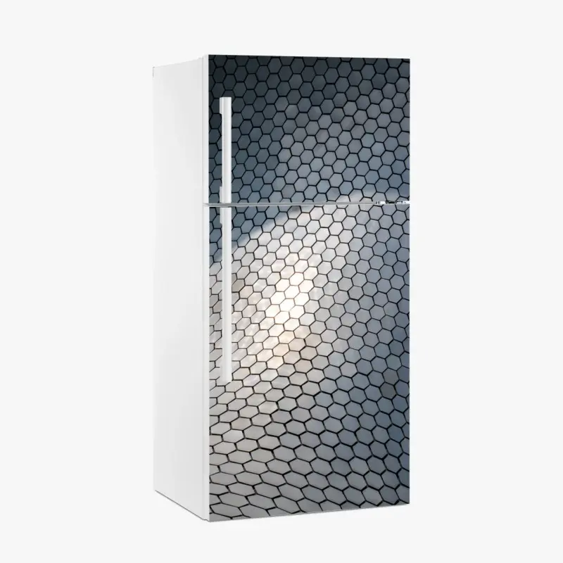 Kühlschrankaufkleber metallische hexagon geometrische fassade