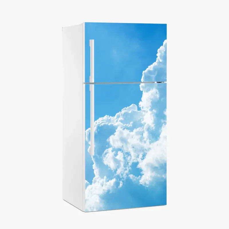 Kühlschrankaufkleber sanfter blauer himmel mit fluffigen wolken
