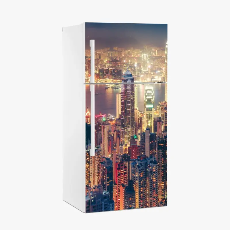 Kühlschrankaufkleber Hongkong skyline bei nacht vom Victoria Peak