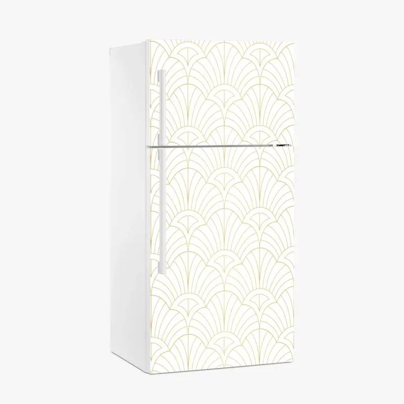 Kühlschrankaufkleber goldenes art deco muster