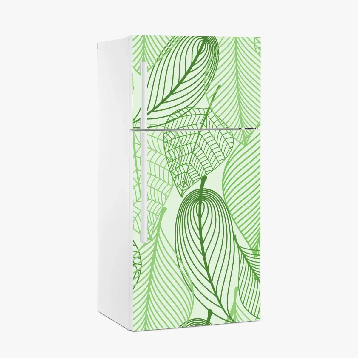 Kühlschrankaufkleber grünes botanisches blättermuster – Pixers®