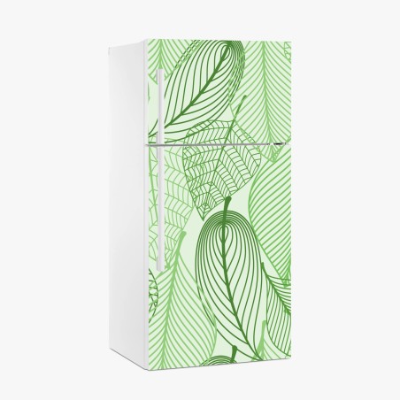 Kühlschrankaufkleber grünes botanisches blättermuster – Pixers®
