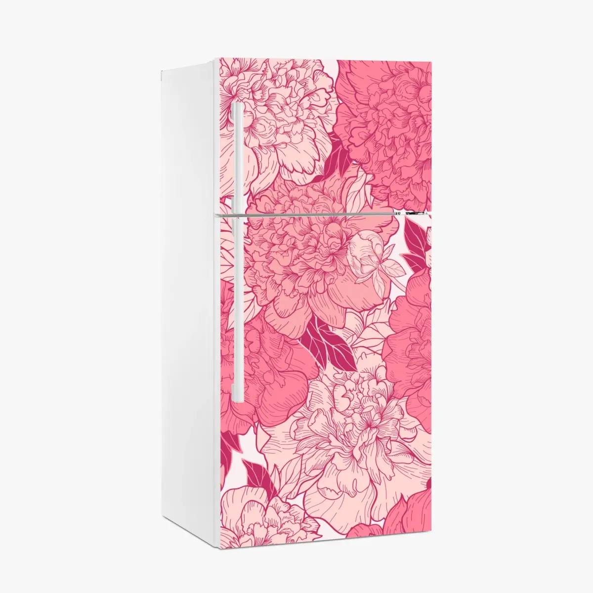 Kühlschrankaufkleber rosa pfingstrosenmuster – Pixers®