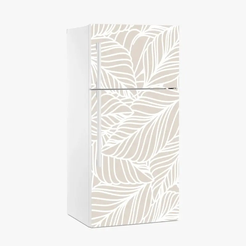 Kühlschrankaufkleber beige botanisches blattmuster