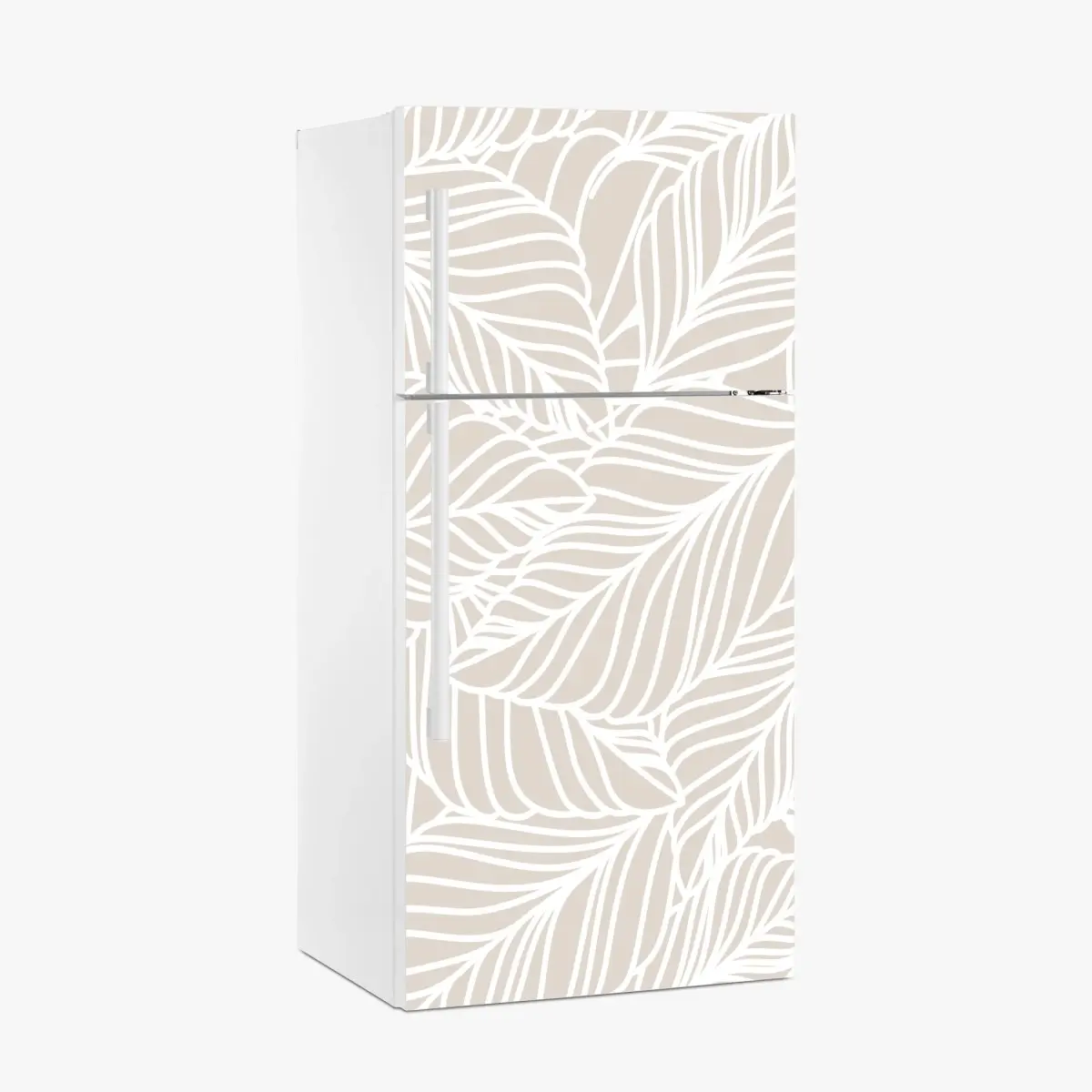 Kühlschrankaufkleber beige botanisches blattmuster – Pixers®