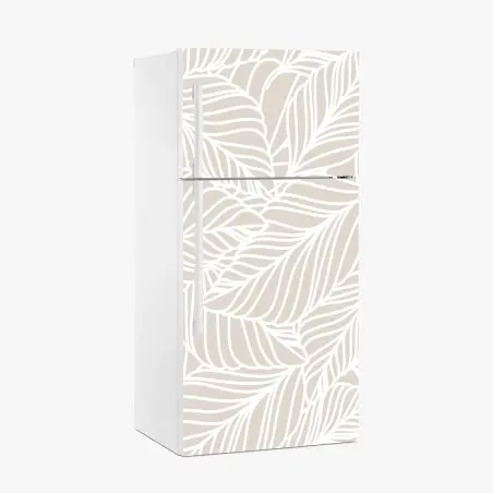 Kühlschrankaufkleber beige botanisches blattmuster – Pixers®