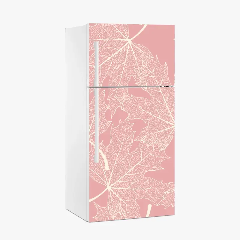 Kühlschrankaufkleber zartes rosa blattmuster