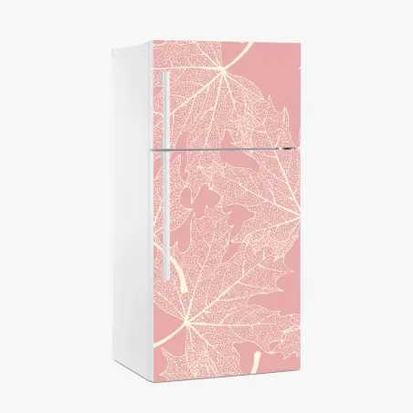 Kühlschrankaufkleber zartes rosa blattmuster – Pixers®
