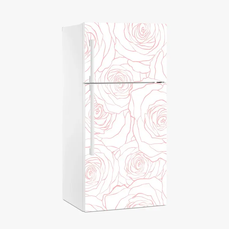 Kühlschrankaufkleber zartes muster rosa rosen