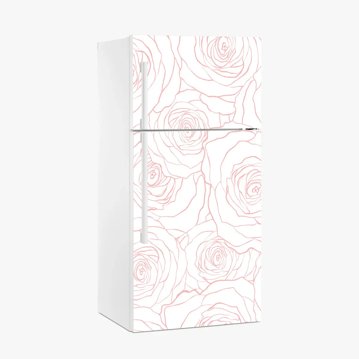 Kühlschrankaufkleber zartes muster rosa rosen – Pixers®