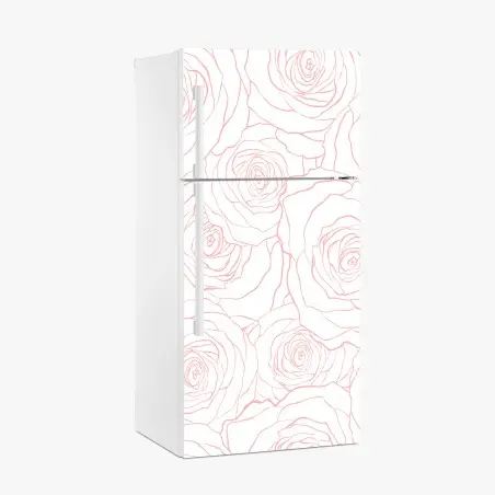 Kühlschrankaufkleber zartes muster rosa rosen – Pixers®