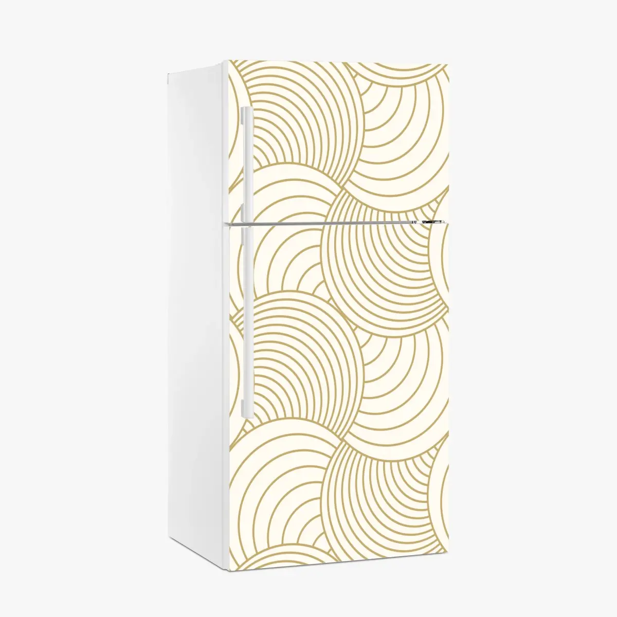 Kühlschrankaufkleber goldenes art deco kreismuster – Pixers®