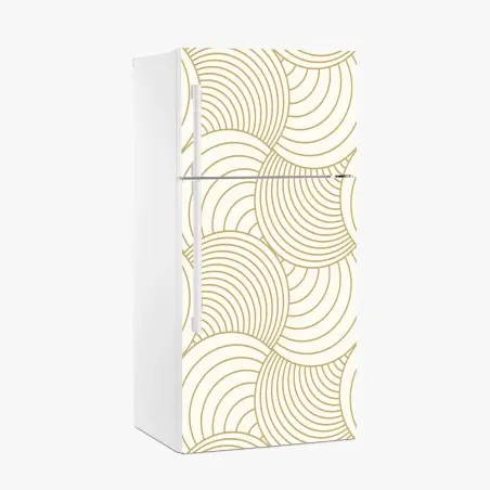 Kühlschrankaufkleber goldenes art deco kreismuster – Pixers®