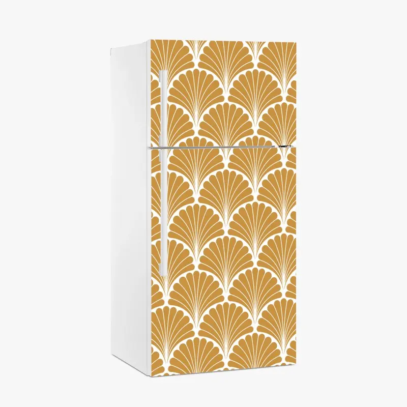 Kühlschrankaufkleber goldenes fächermuster im art-deco-stil