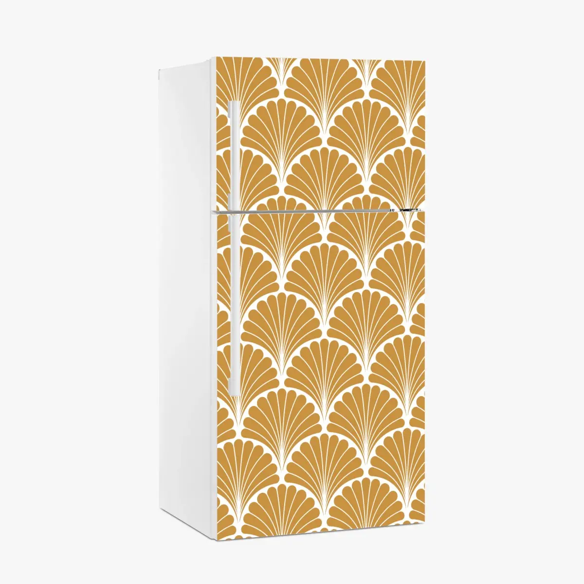 Kühlschrankaufkleber goldenes fächermuster im art-deco-stil – Pixers®