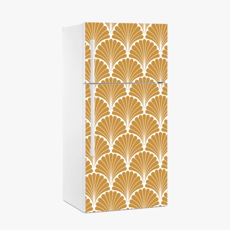 Kühlschrankaufkleber goldenes fächermuster im art-deco-stil – Pixers®