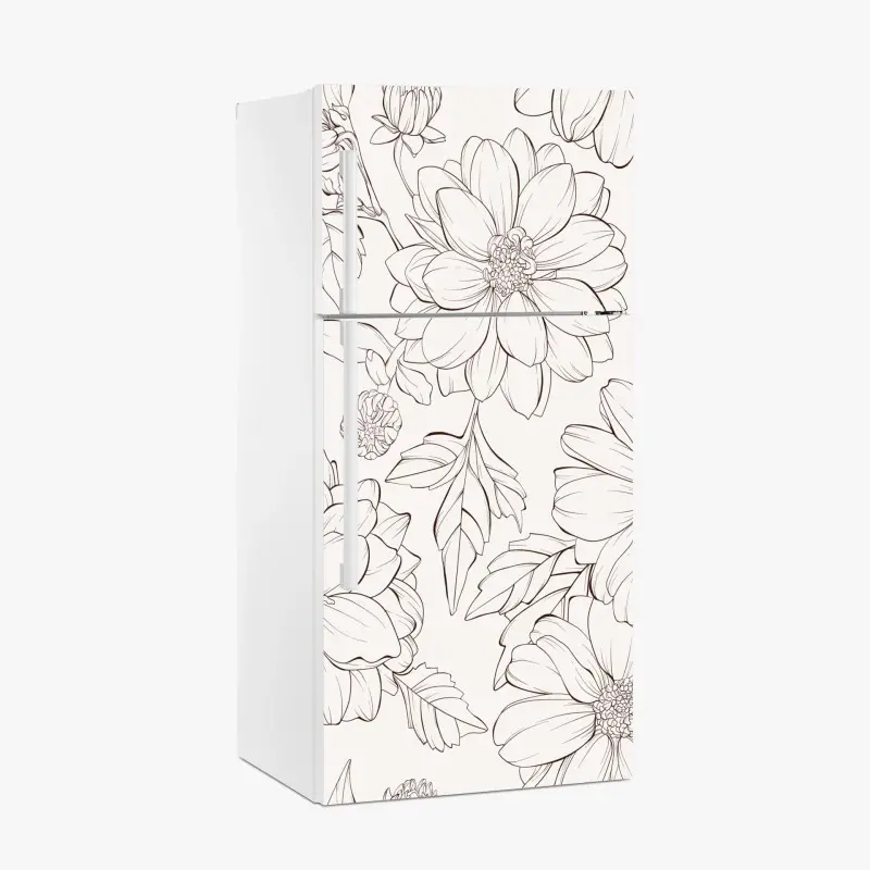 Kühlschrankaufkleber zartes botanisches blumenmuster