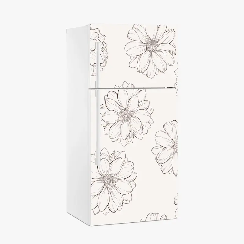 Kühlschrankaufkleber zartes blumenmuster in beige