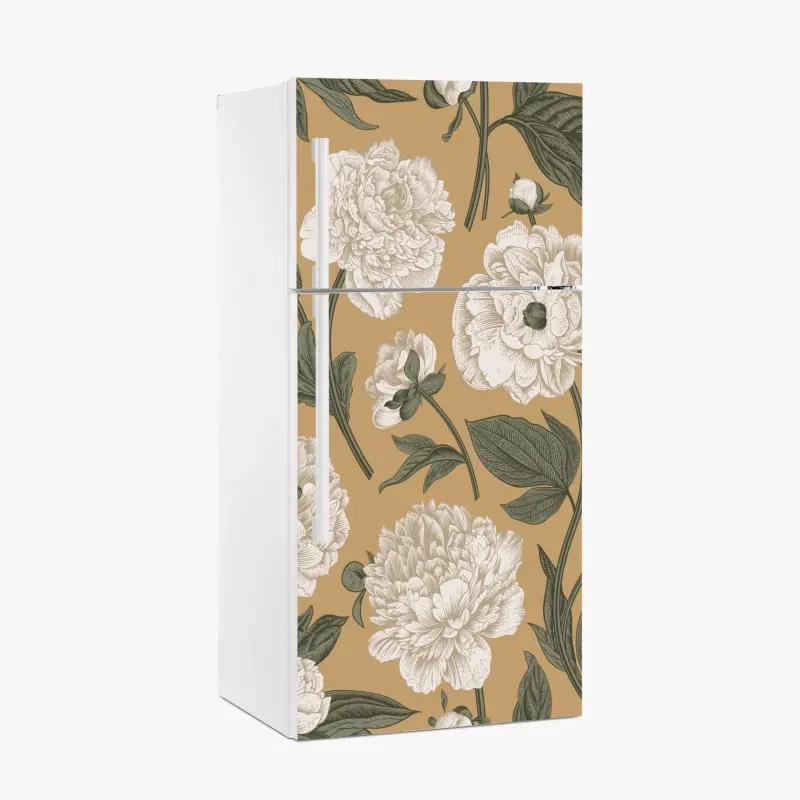 Kühlschrankaufkleber vintage botanisches muster mit pfingstrosen
